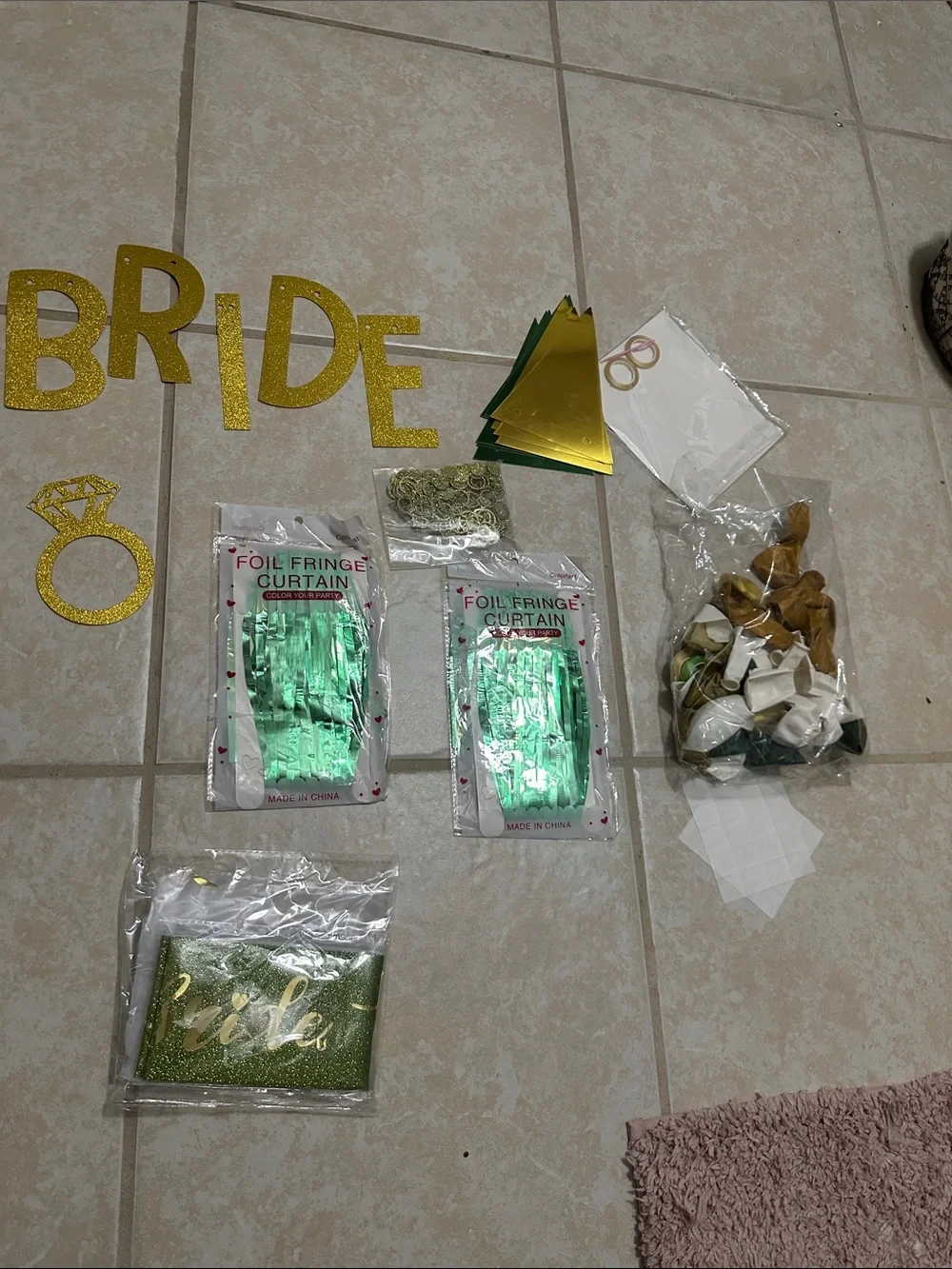 Bridal Party Decor Kit - Gold & Green Bachelorette Supplies NWT